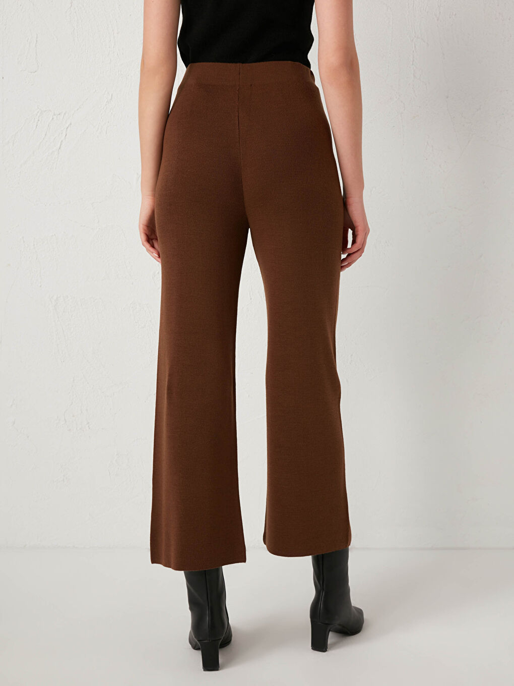Elastic Waist Acrylic Knit Trousers-2