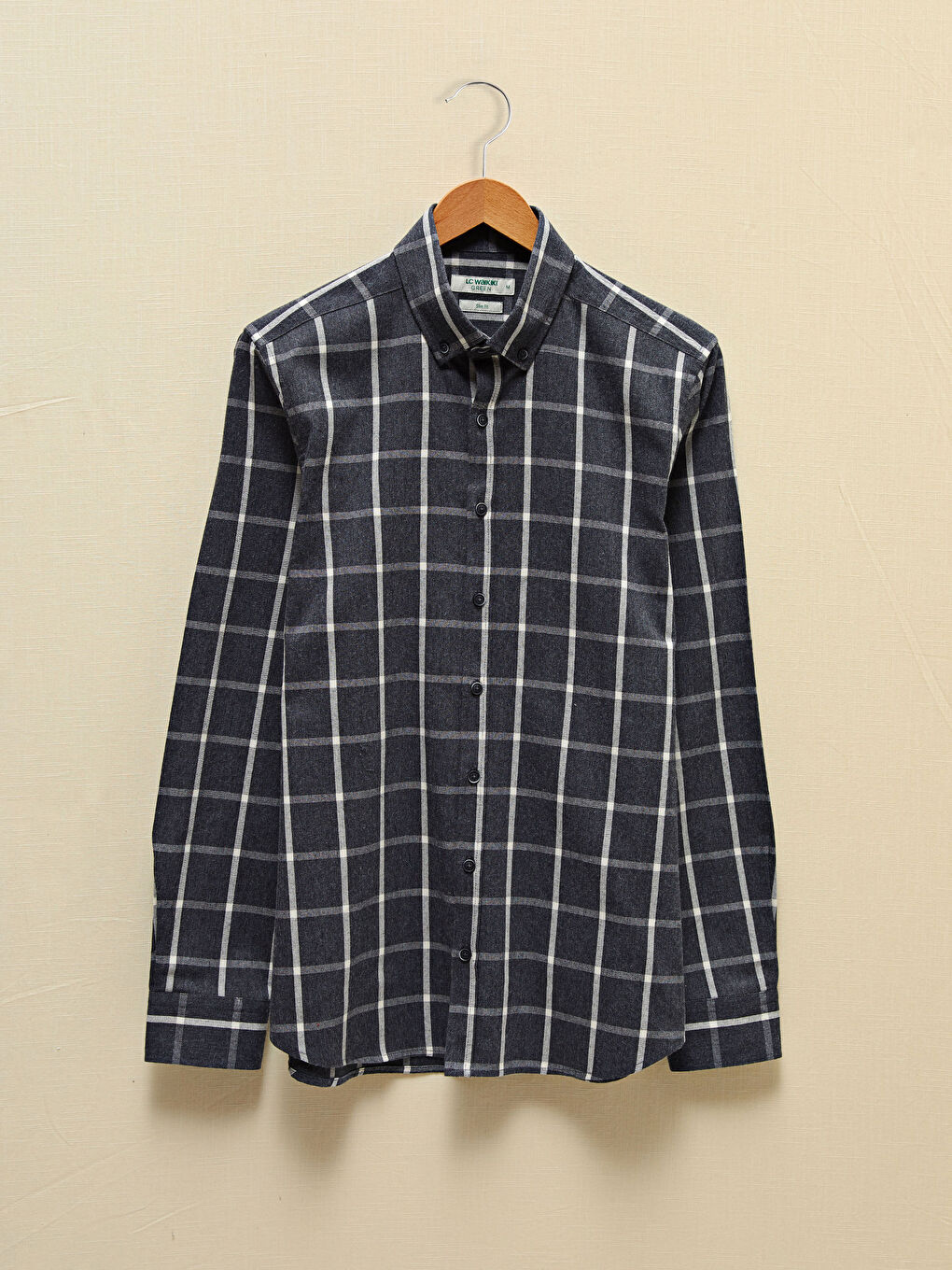 Slim fit  košulja od gabardina dugih rukava sa kockicama -0WIT29Z8-LKN