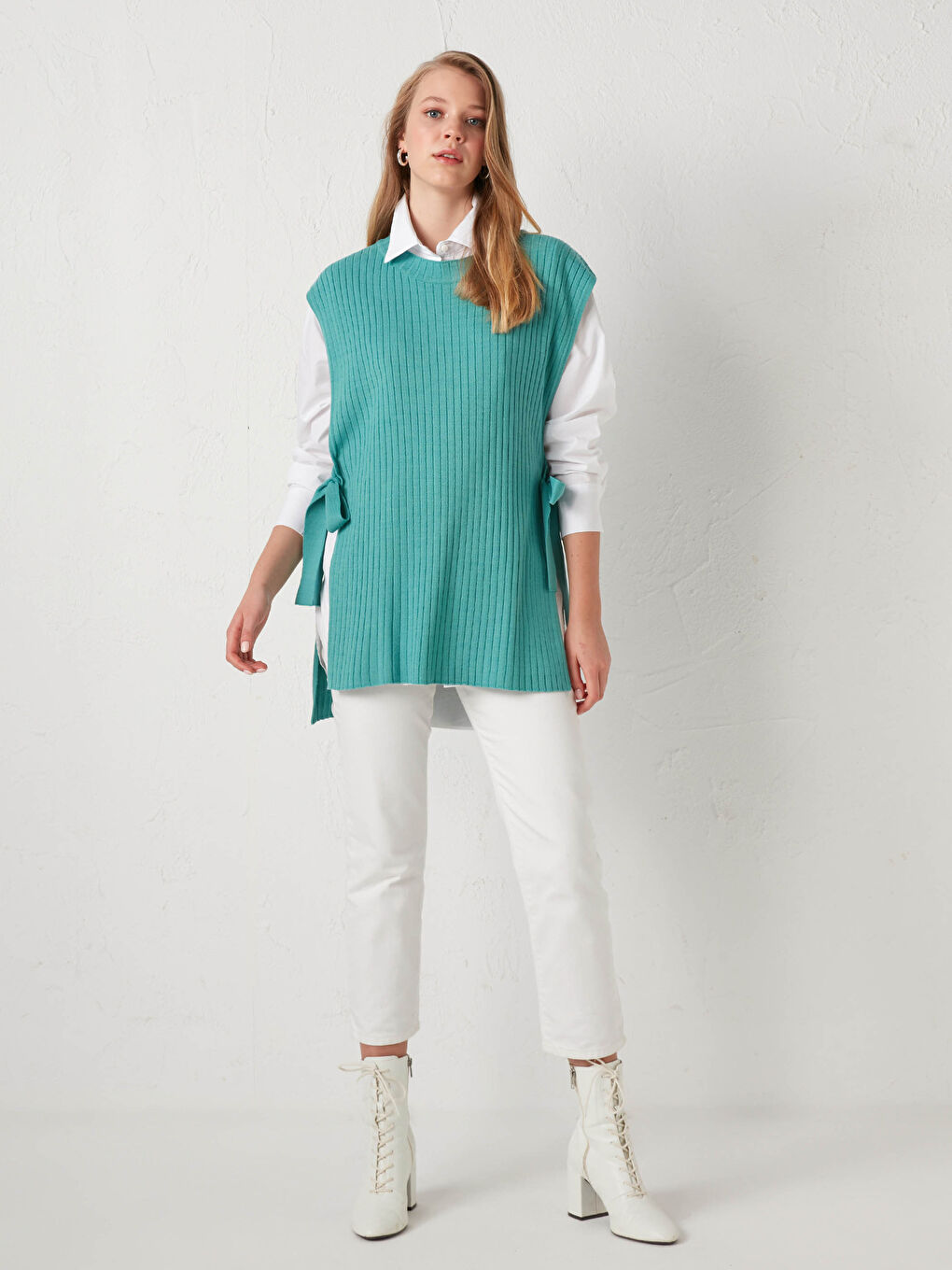 Yeşil Yarım Balıkçı Yaka Triko Süveter-1