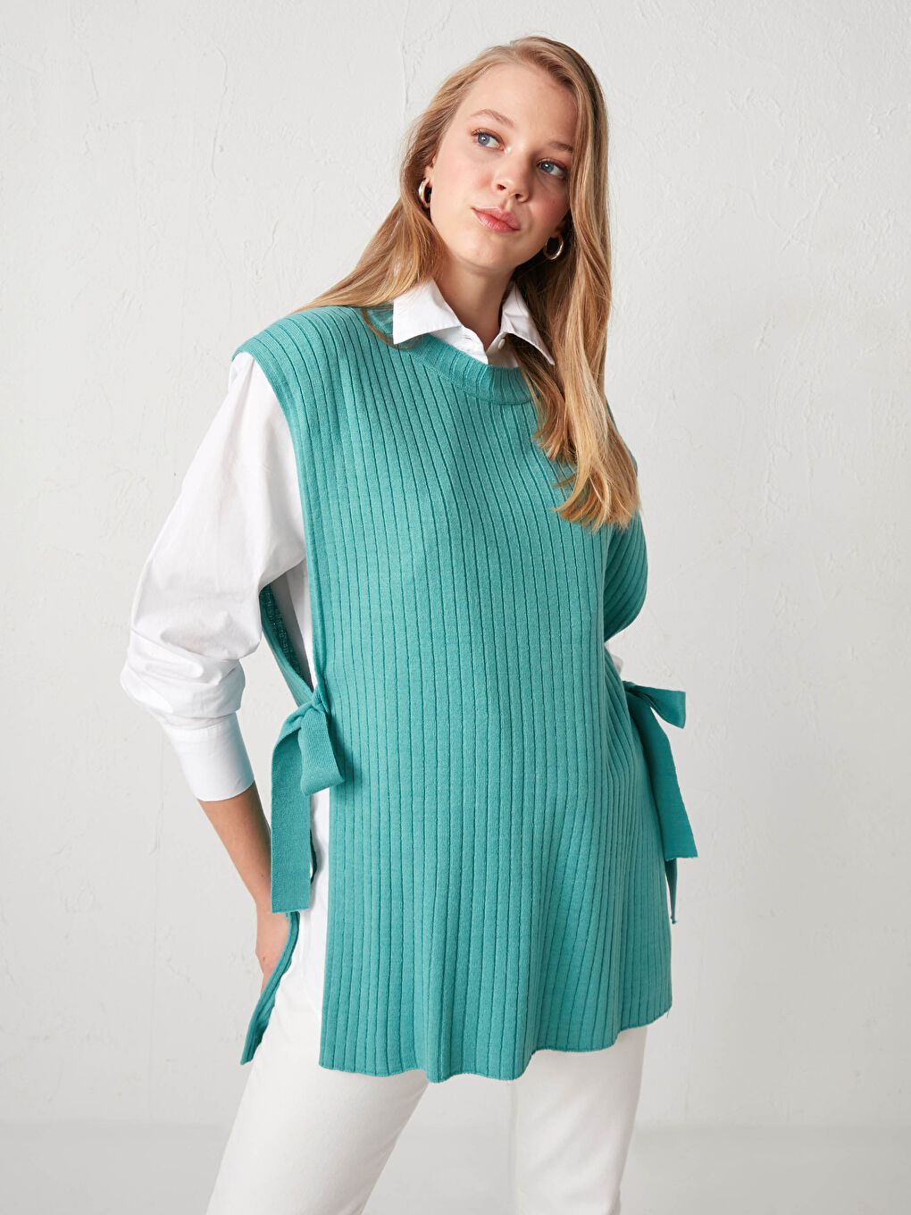 Yeşil Yarım Balıkçı Yaka Triko Süveter-3