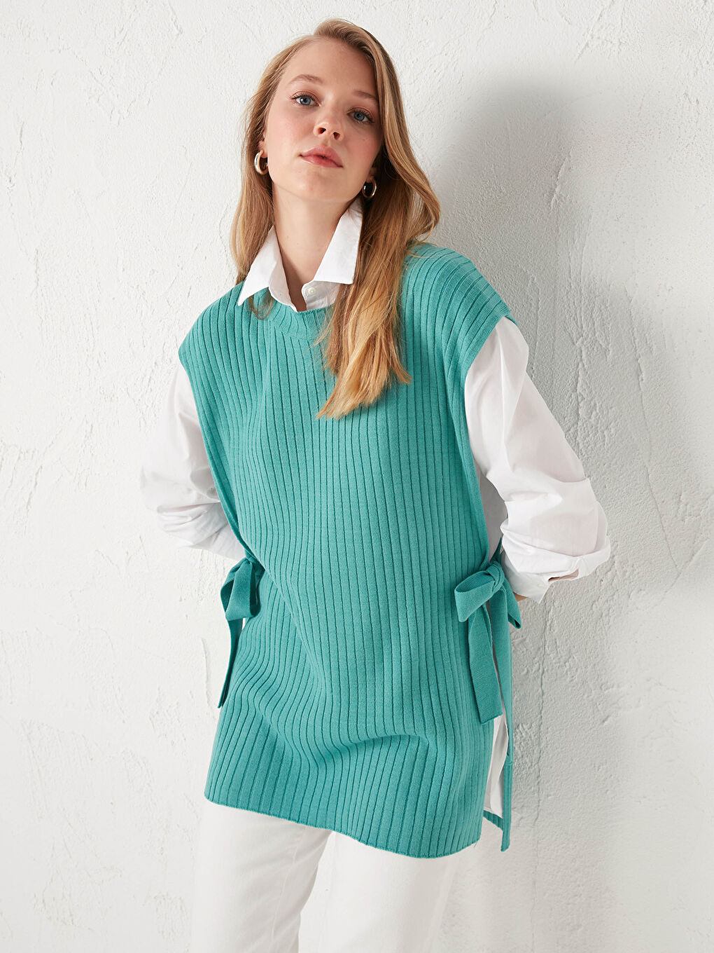 Yeşil Yarım Balıkçı Yaka Triko Süveter-4