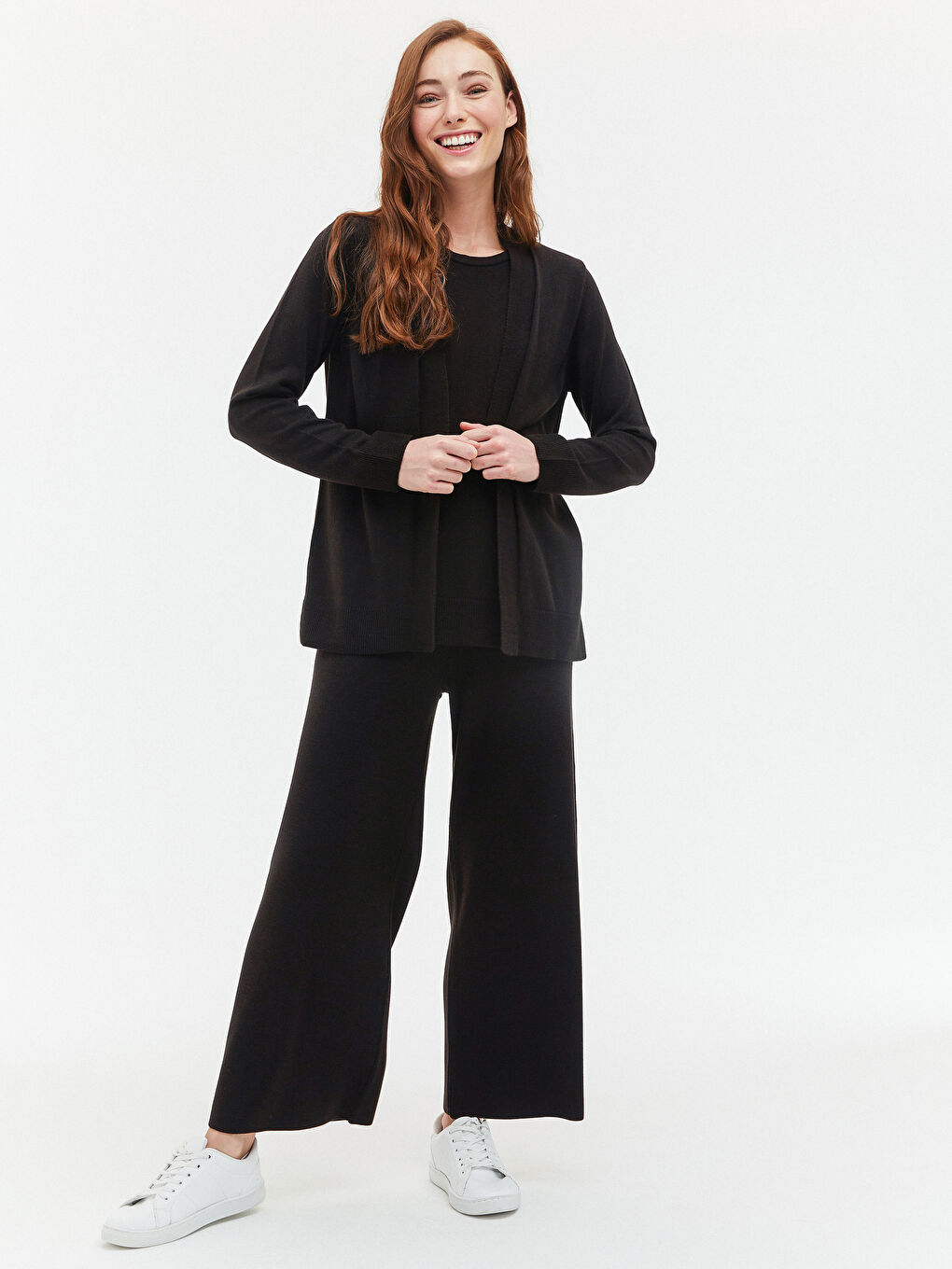 Siyah Bisiklet Yaka Triko Kazak-2