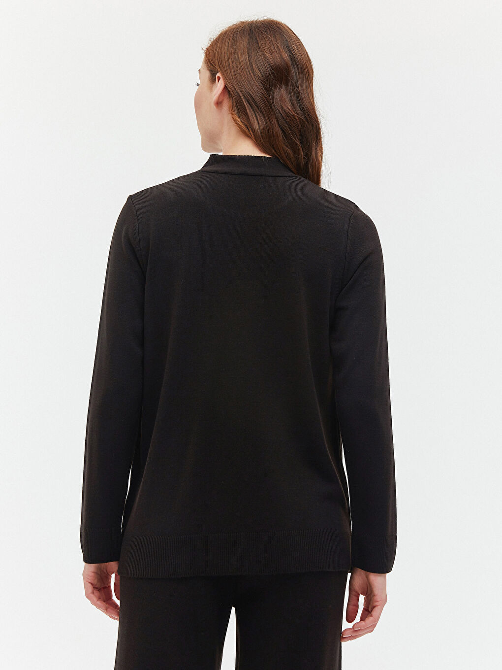 Siyah Bisiklet Yaka Triko Kazak-3