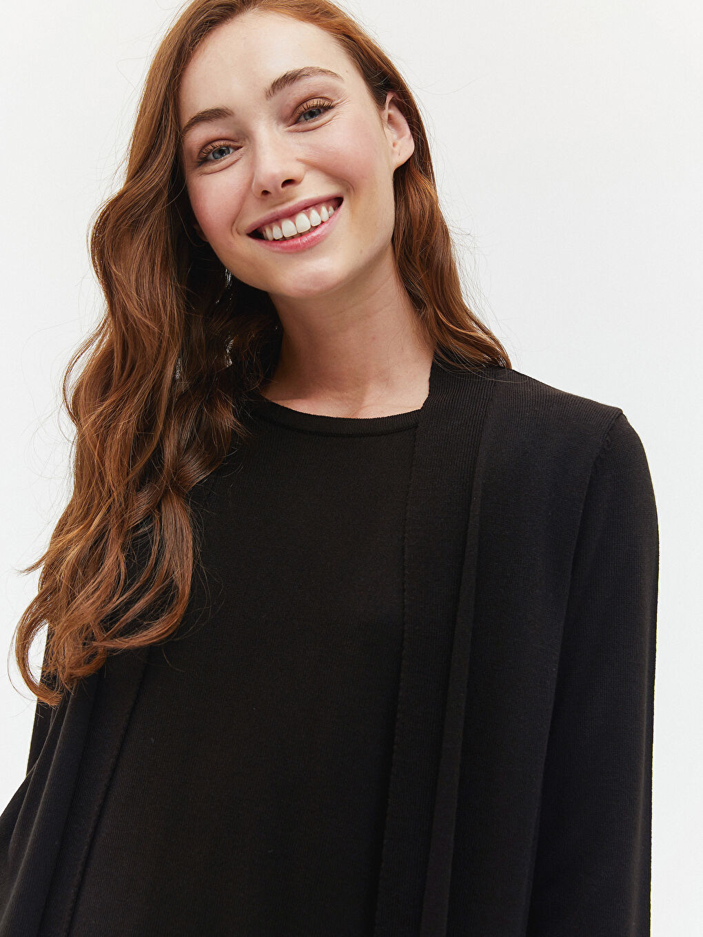 Siyah Bisiklet Yaka Triko Kazak-1