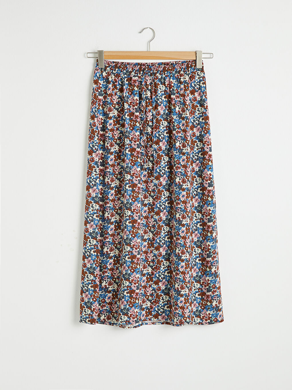 Jupe Longue en Viscose à Motif Floral-5