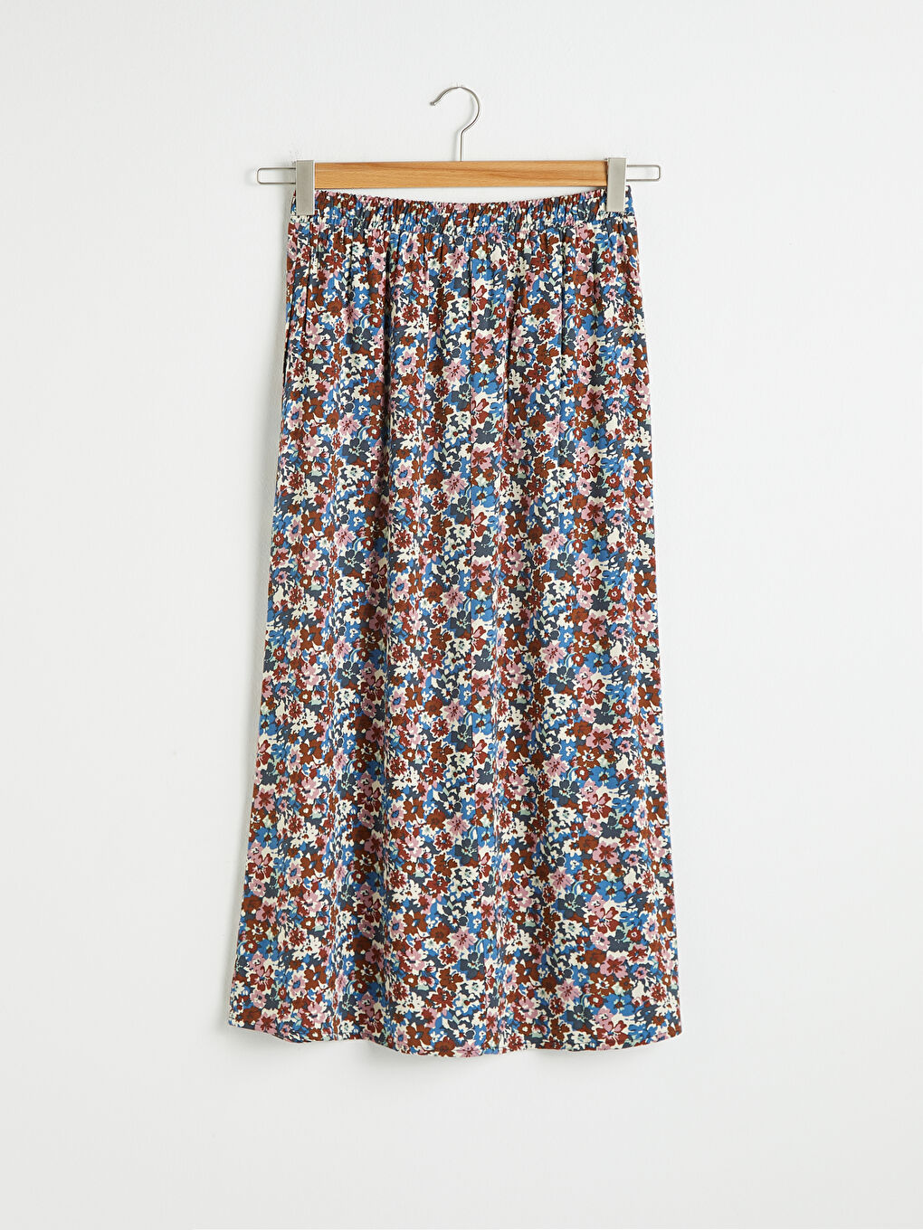 Jupe Longue en Viscose à Motif Floral-6