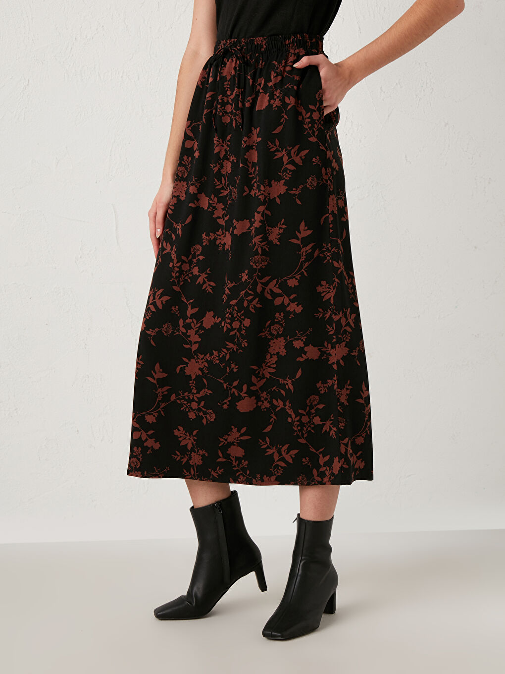 Floral Viscose Maxi Skirt-3