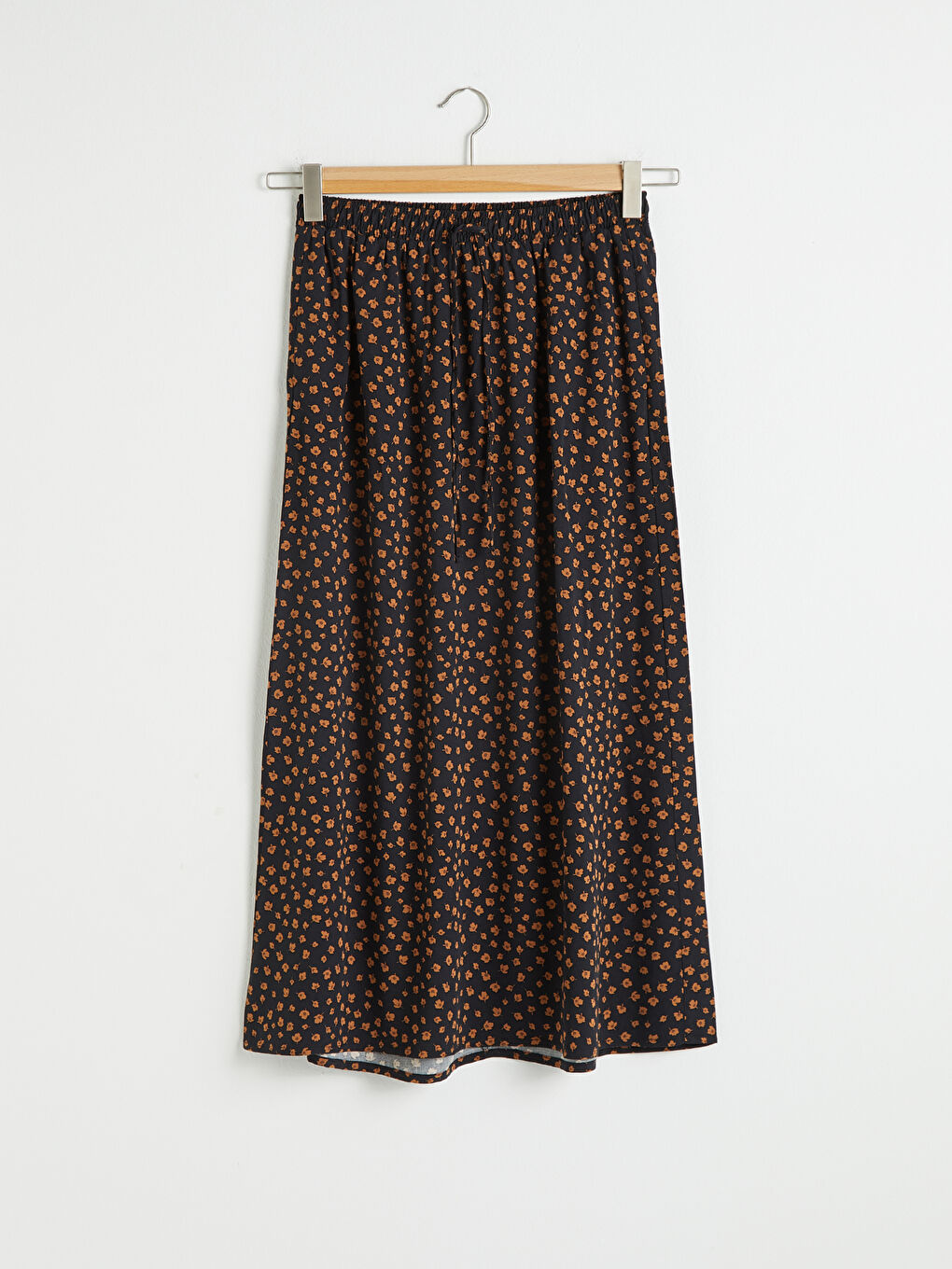 Jupe Longue en Viscose à Motif Floral-5