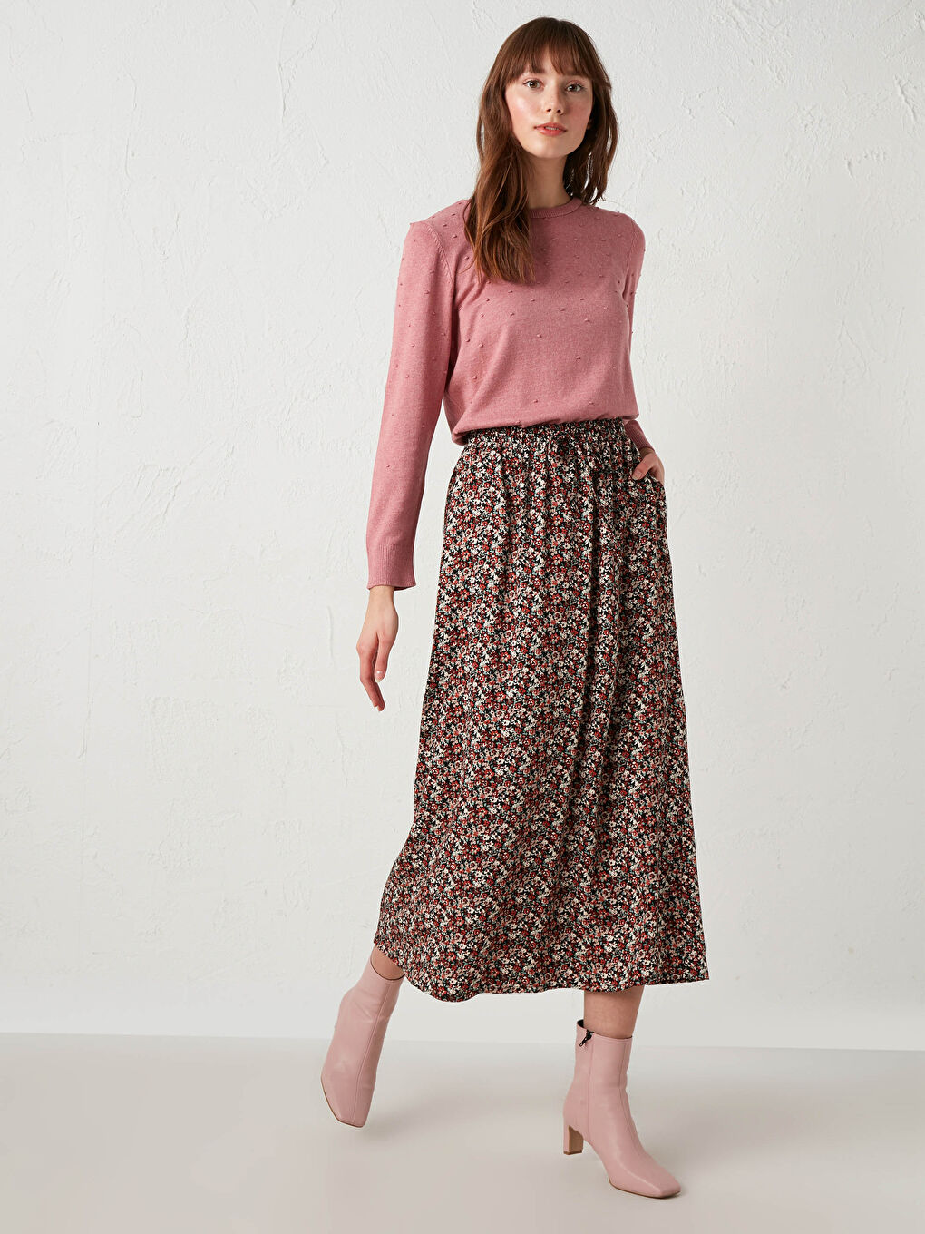 Floral Viscose Maxi Skirt