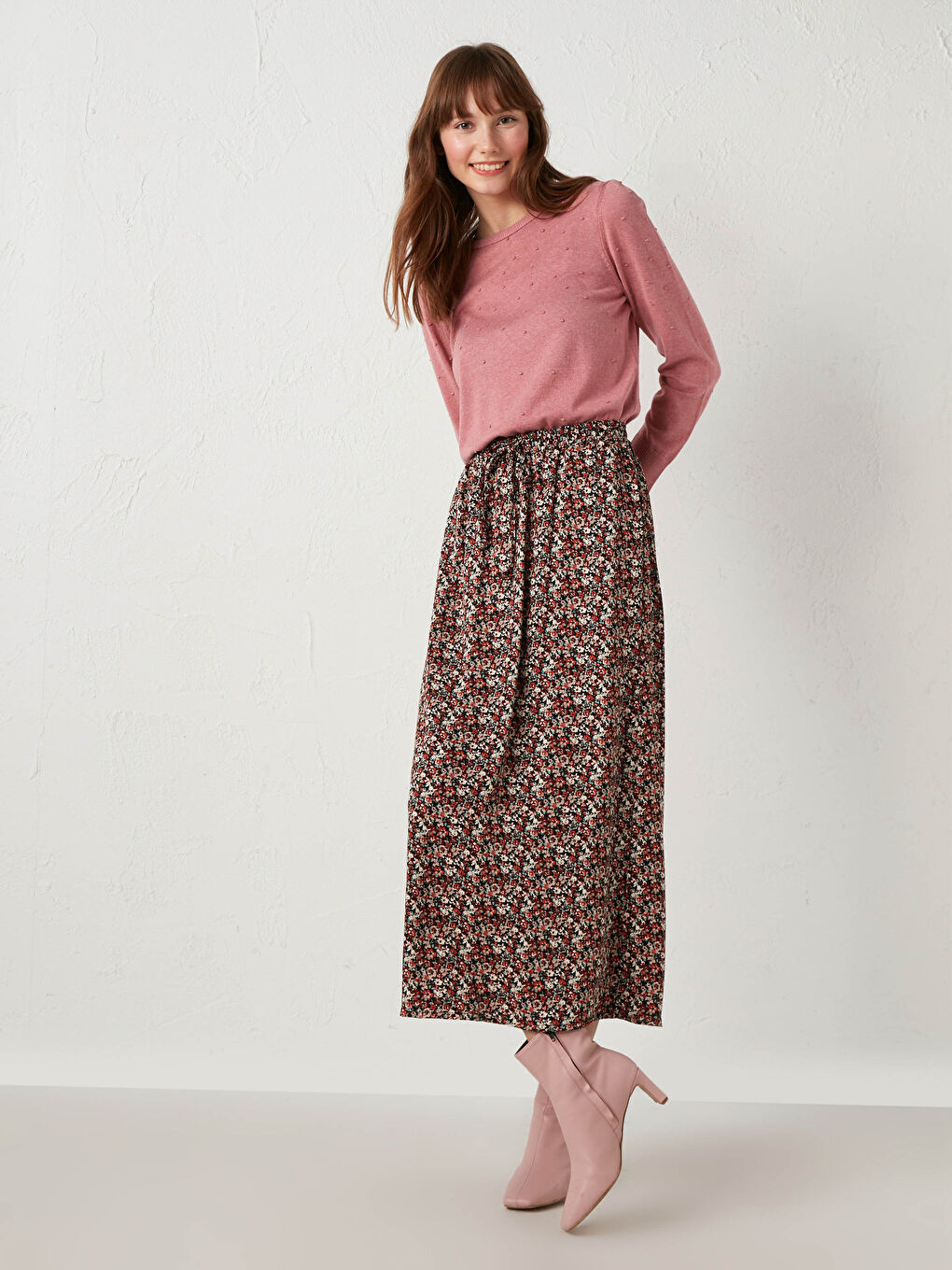 Floral Viscose Maxi Skirt-1