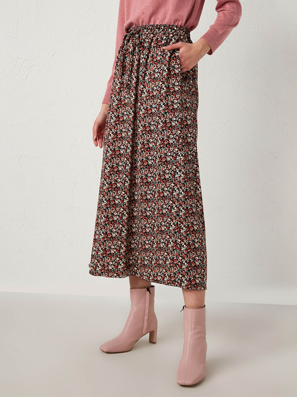 Floral Viscose Maxi Skirt-2