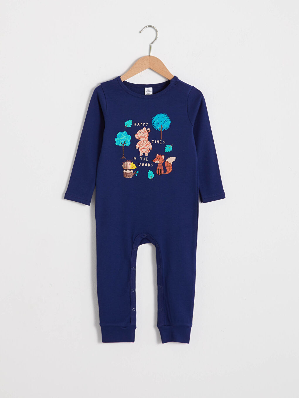 Lacivert Erkek Bebek Baskılı Tulum