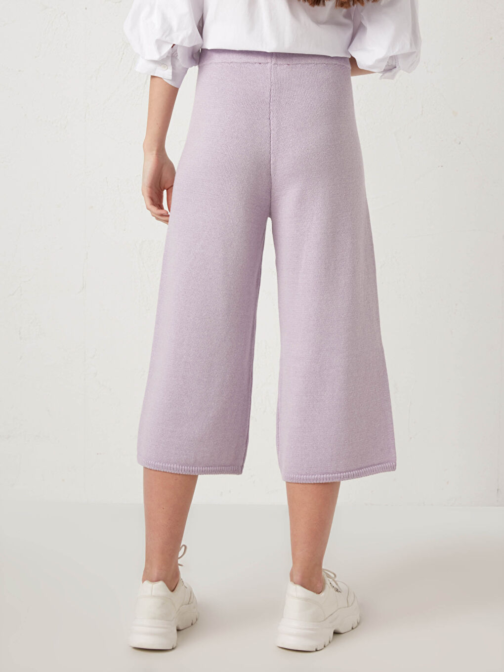 Elasticated Waist Women's Knitwear Trousers-3