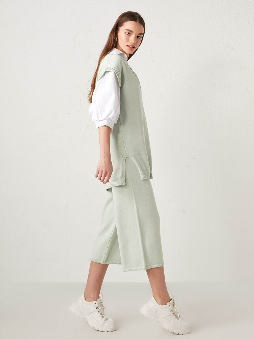 Серпімді белдік әйелдерге арналған трикотаж шалбар-1