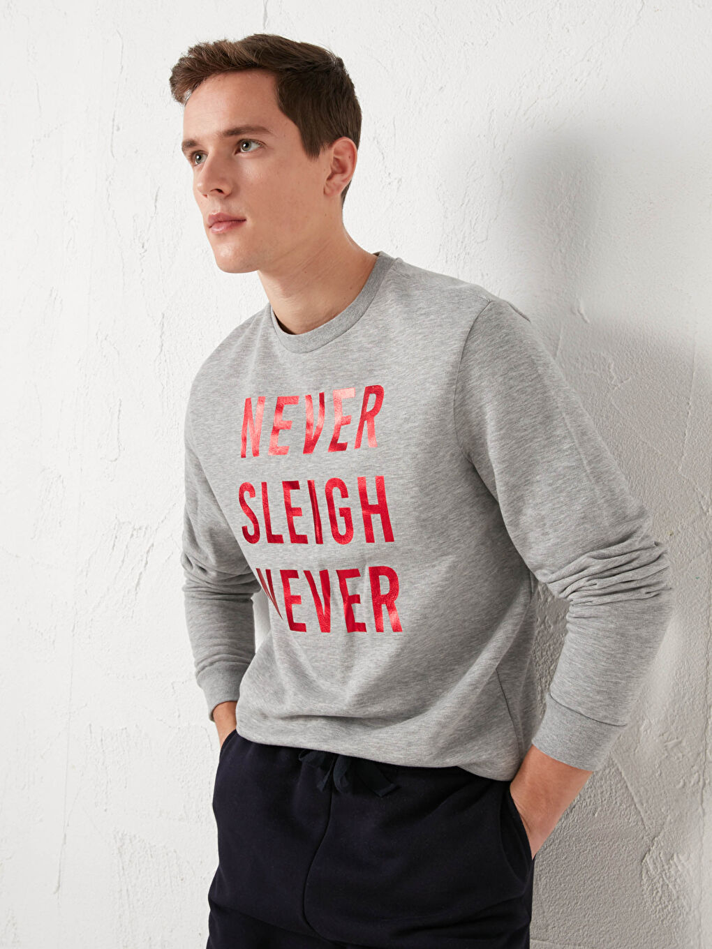 Gri Standart Kalıp Pijama Takımı