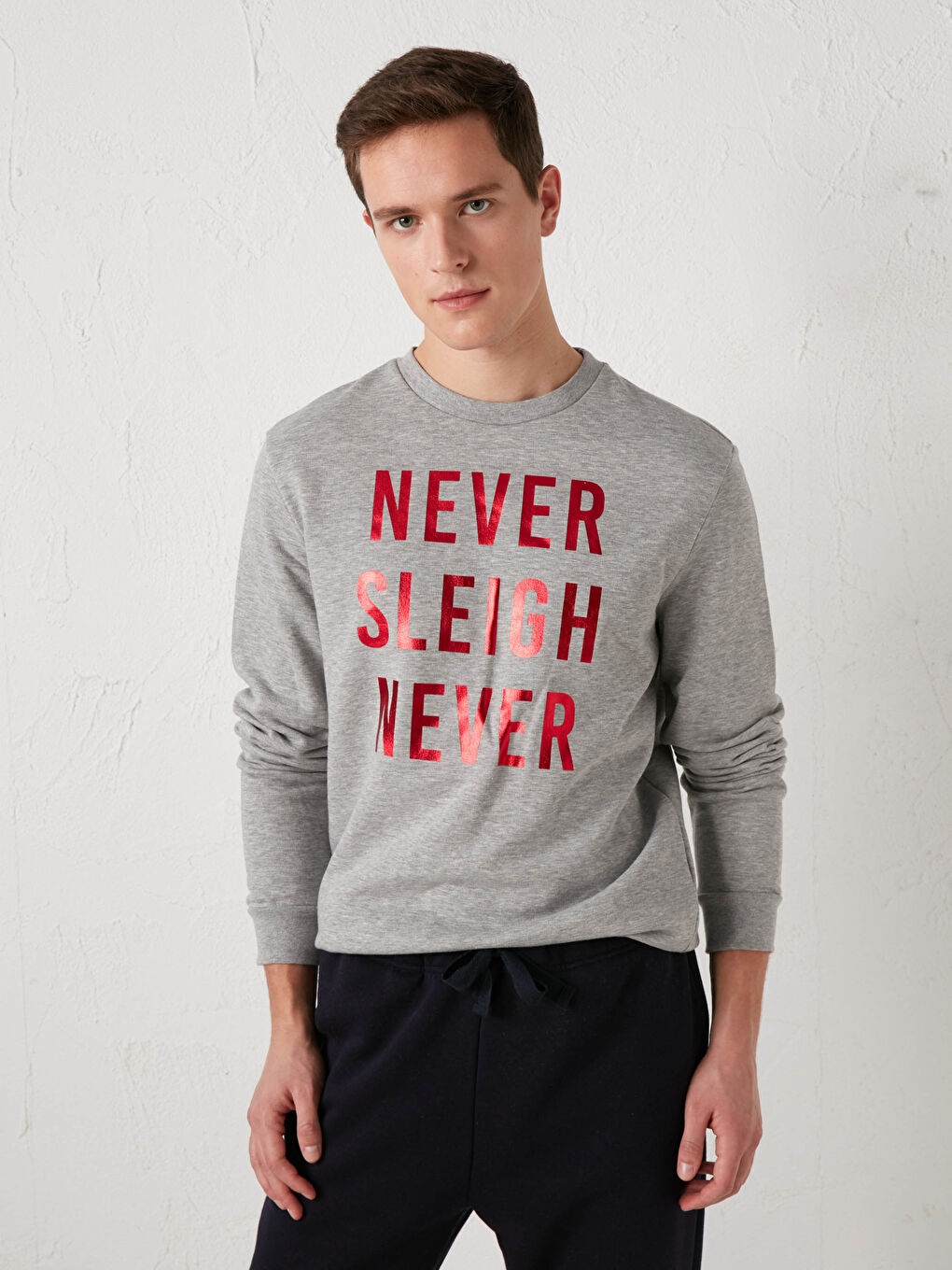 Gri Standart Kalıp Pijama Takımı-1