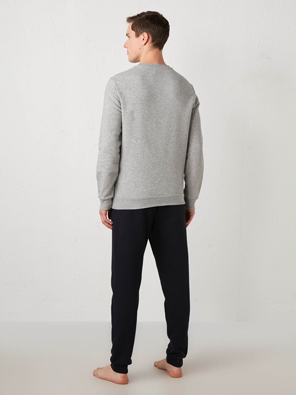 Gri Standart Kalıp Pijama Takımı-3