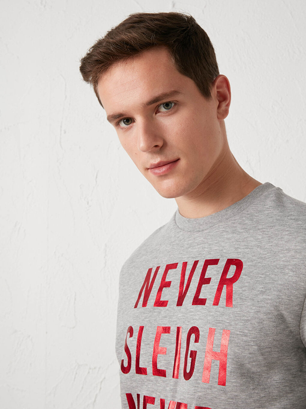 Gri Standart Kalıp Pijama Takımı-4