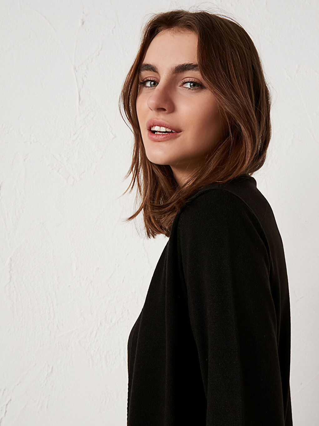 Tunique Basique en Maille à Manches Longues pour Femmes avec Col Rond-3