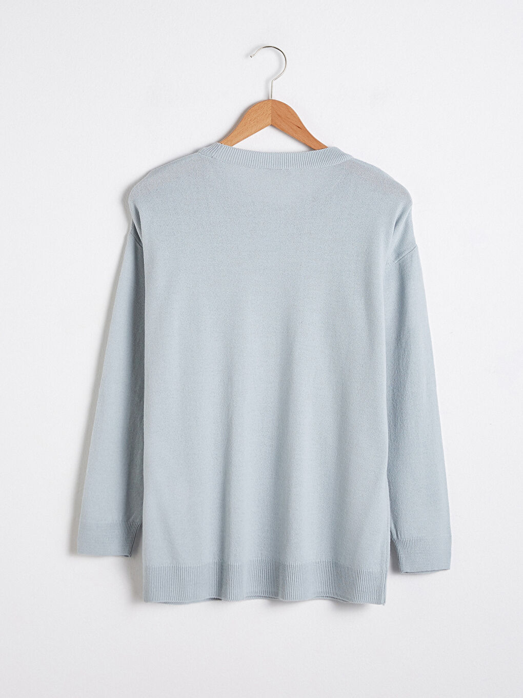 Mavi Bisiklet Yaka Triko Basic Kazak -8