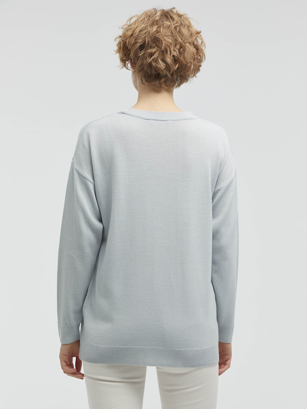 Mavi Bisiklet Yaka Triko Basic Kazak -5