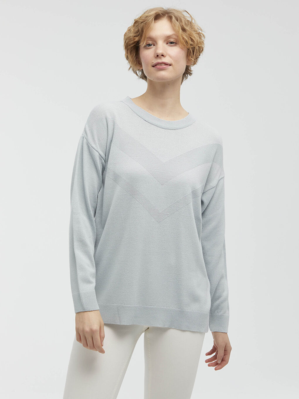 Mavi Bisiklet Yaka Triko Basic Kazak -1