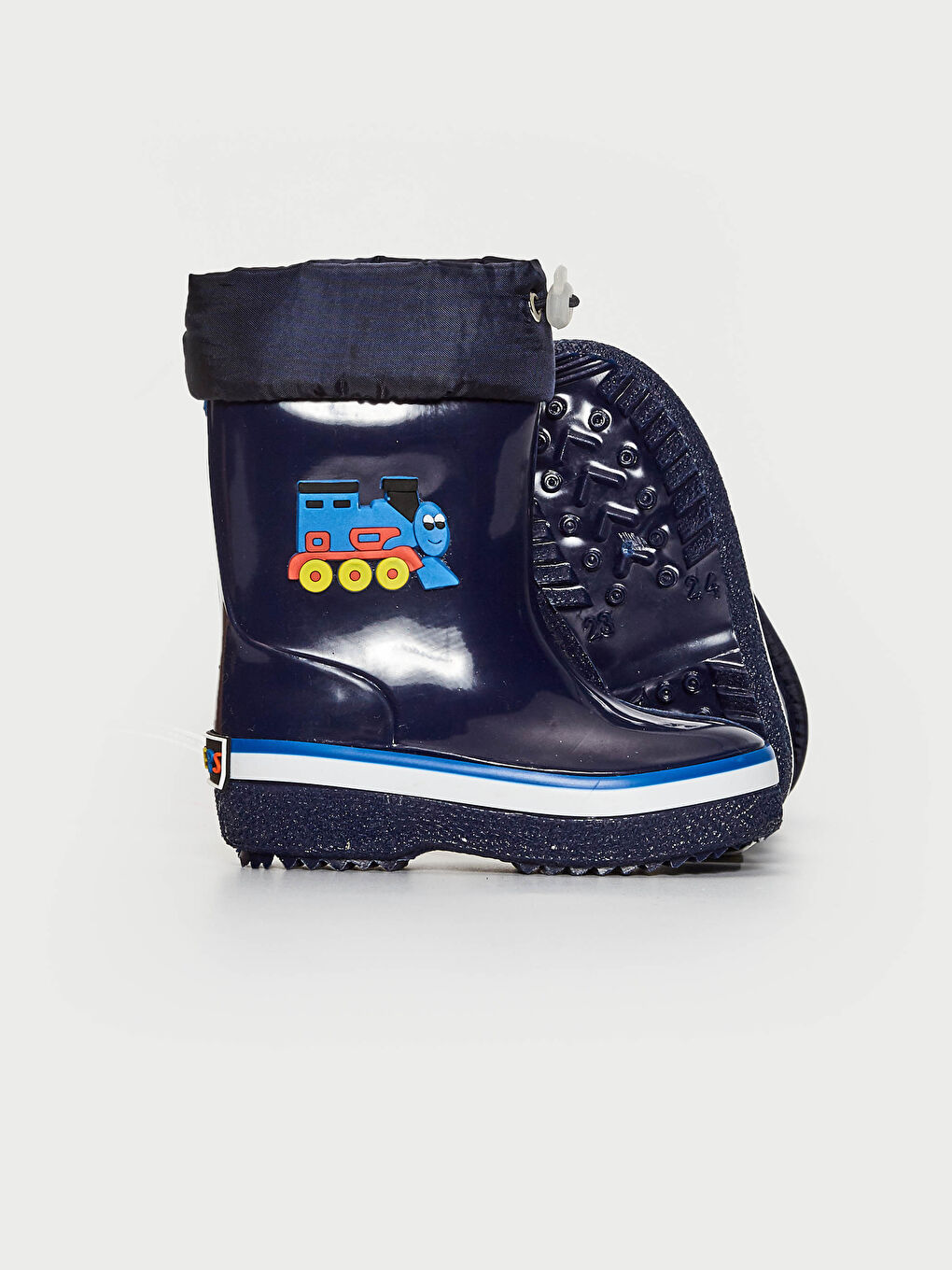 Lacivert Erkek Bebek Patchli Yağmur Botu-3