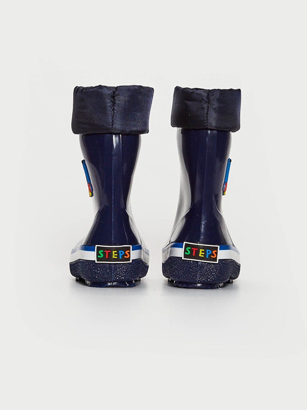 Lacivert Erkek Bebek Patchli Yağmur Botu-4