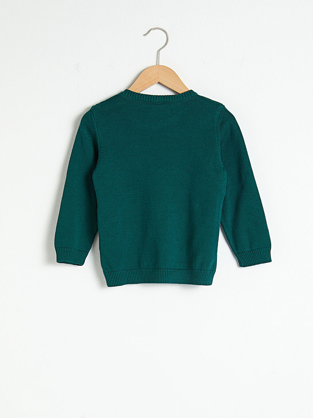 Yeşil Erkek Bebek Yılbaşı Temalı Triko Kazak-1