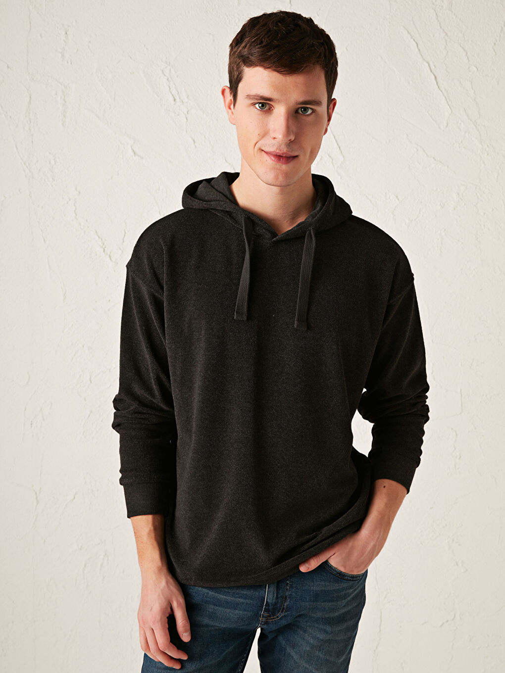 Antrasit Oversize Kalın Hoodie