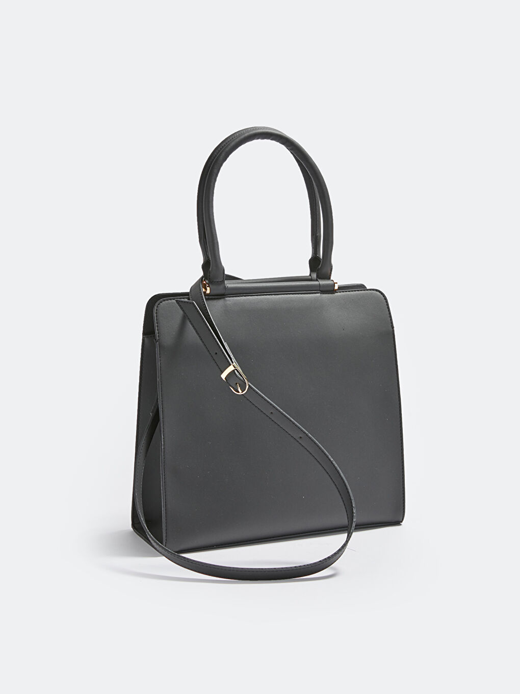 Siyah Askılı Deri Görünümlü Kadın Kol Çantası