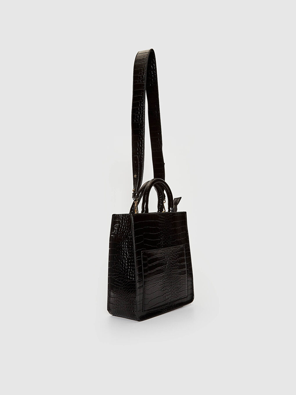 Siyah Kadın Uzun Askılı Tote Çanta-2