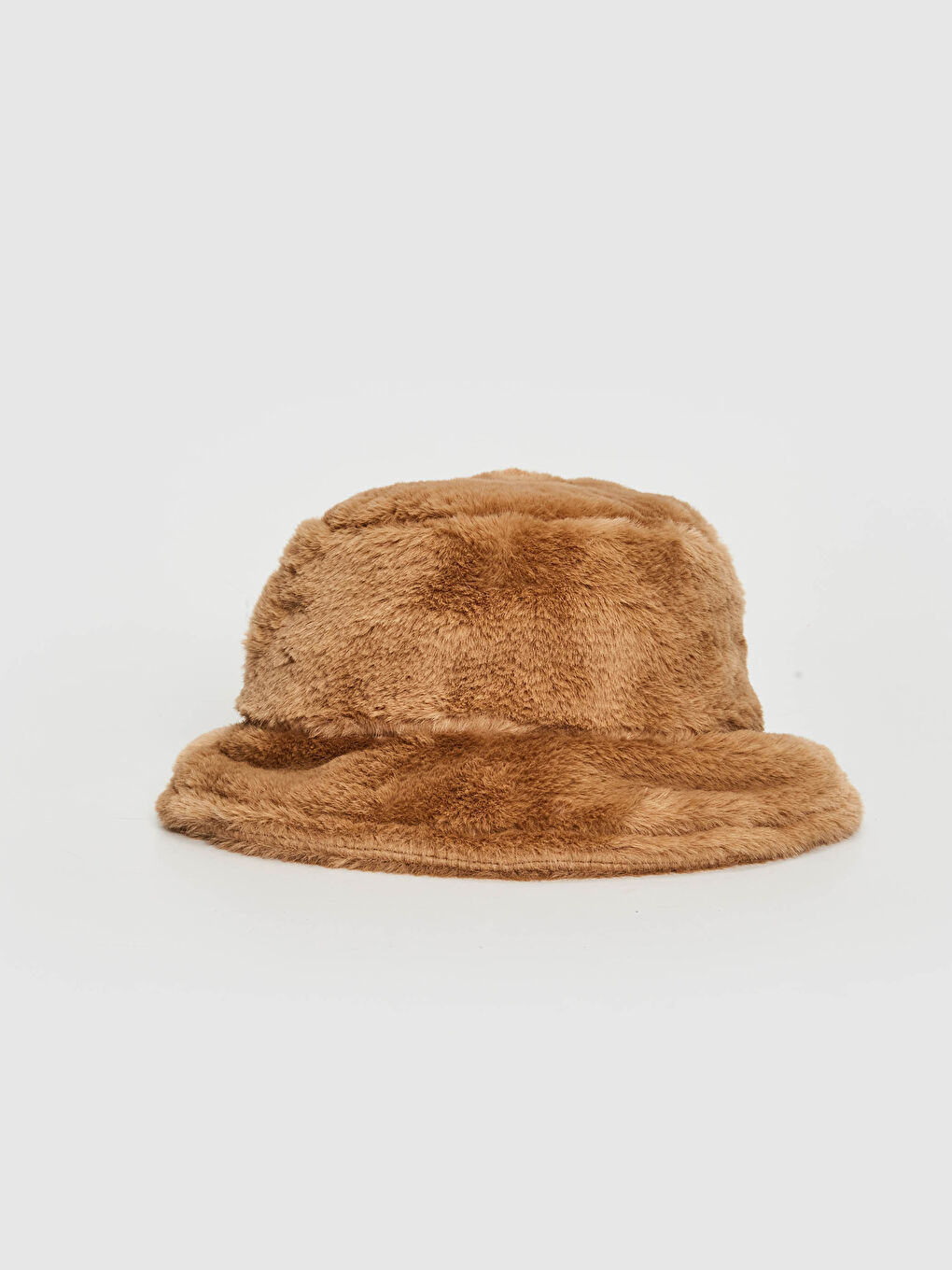 Kahverengi Kadın Tay Tüyü Bucket Şapka