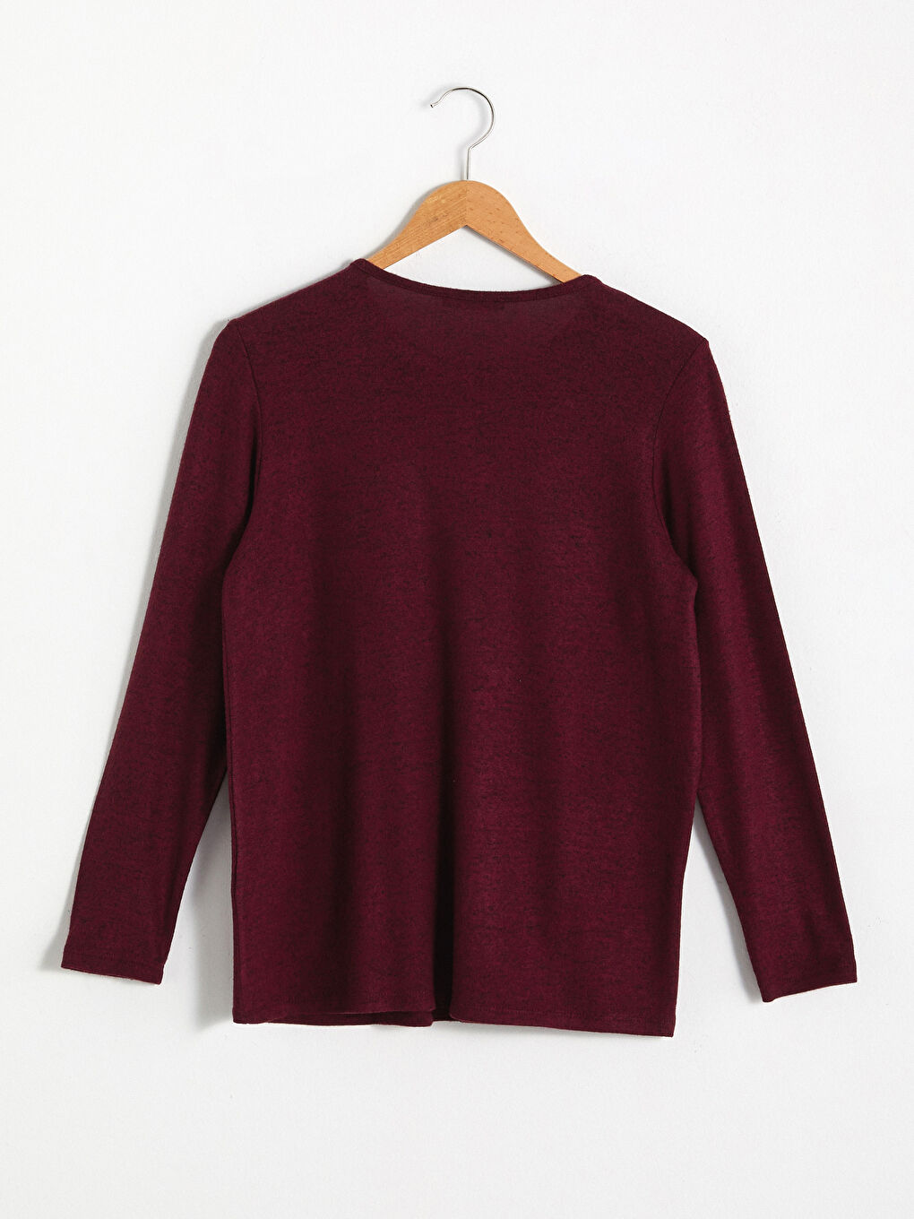 Bordo Bisiklet Yaka Çiçek Baskılı Bluz-6