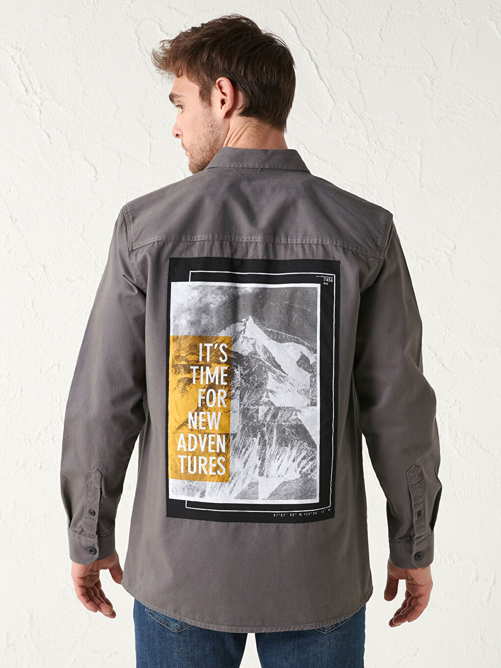 Chemise Gabardine Imprimée Manches Longues Coupe Standard-4