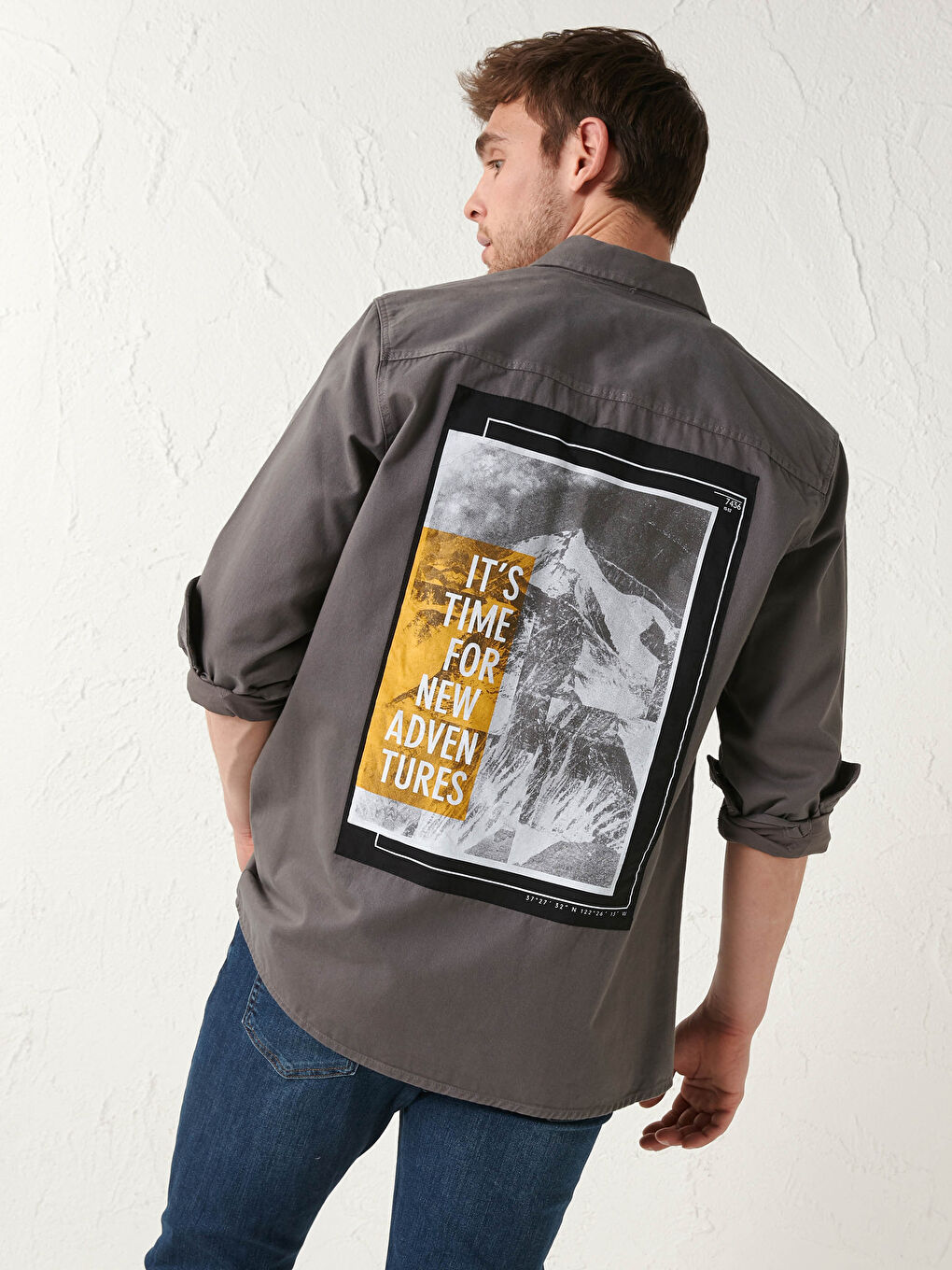 Chemise Gabardine Imprimée Manches Longues Coupe Standard-5