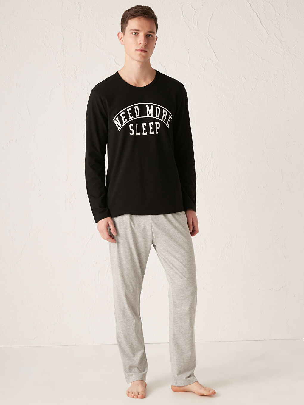 Siyah Standart Kalıp Pijama Takımı