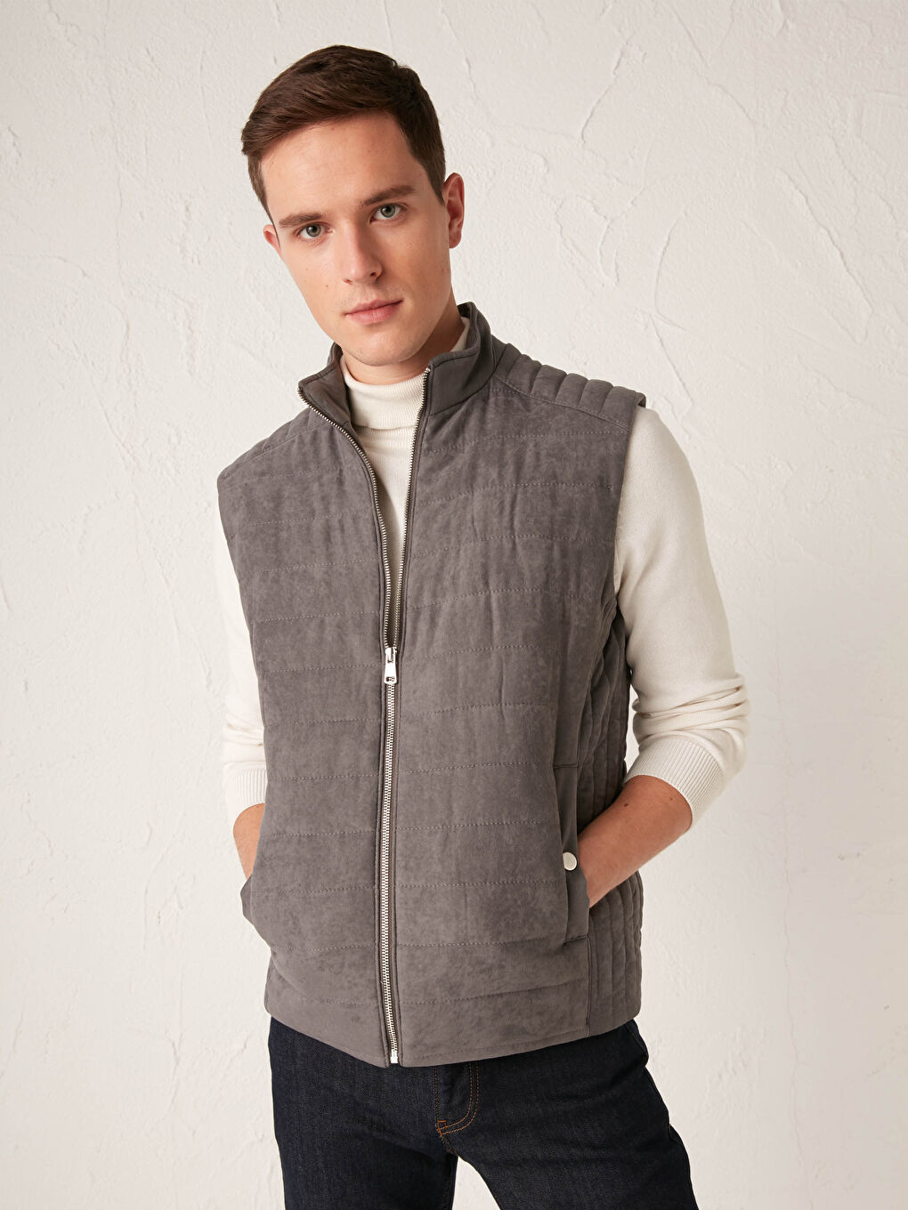 Standard Fit Stehkragen Weste