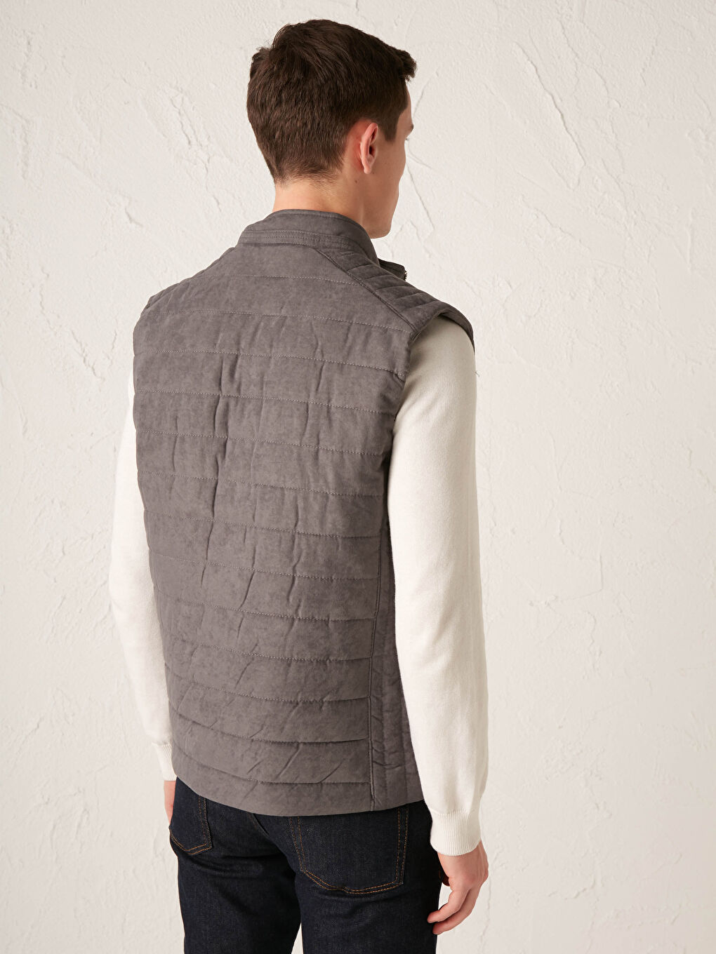 Standard Fit Stehkragen Weste-3