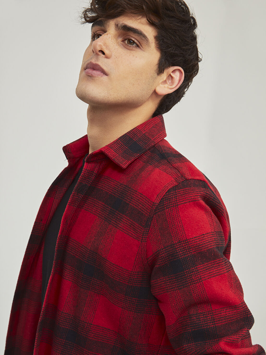 XSIDE Slim Fit Long Sleeve Plaid Men's Flannel Shirt -0WJ122Z8-LPA