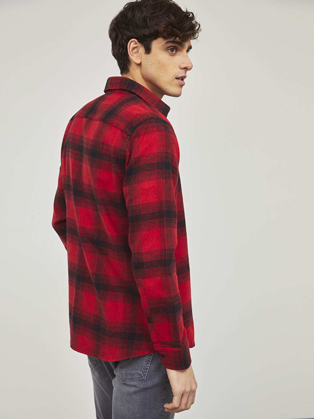 XSIDE Slim Fit Long Sleeve Plaid Men's Flannel Shirt -0WJ122Z8-LPA
