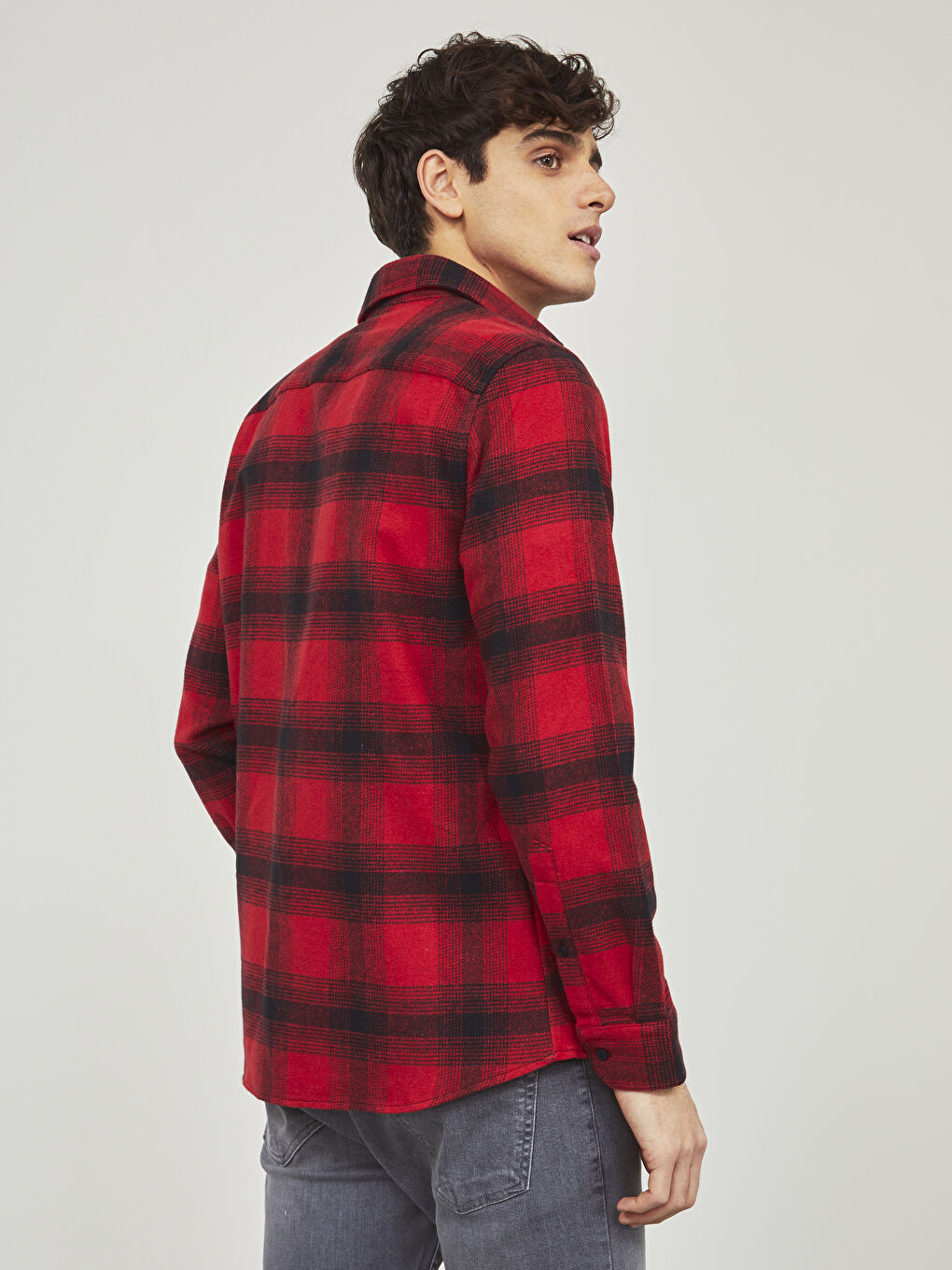 XSIDE Slim Fit Long Sleeve Plaid Men's Flannel Shirt -0WJ122Z8-LPA