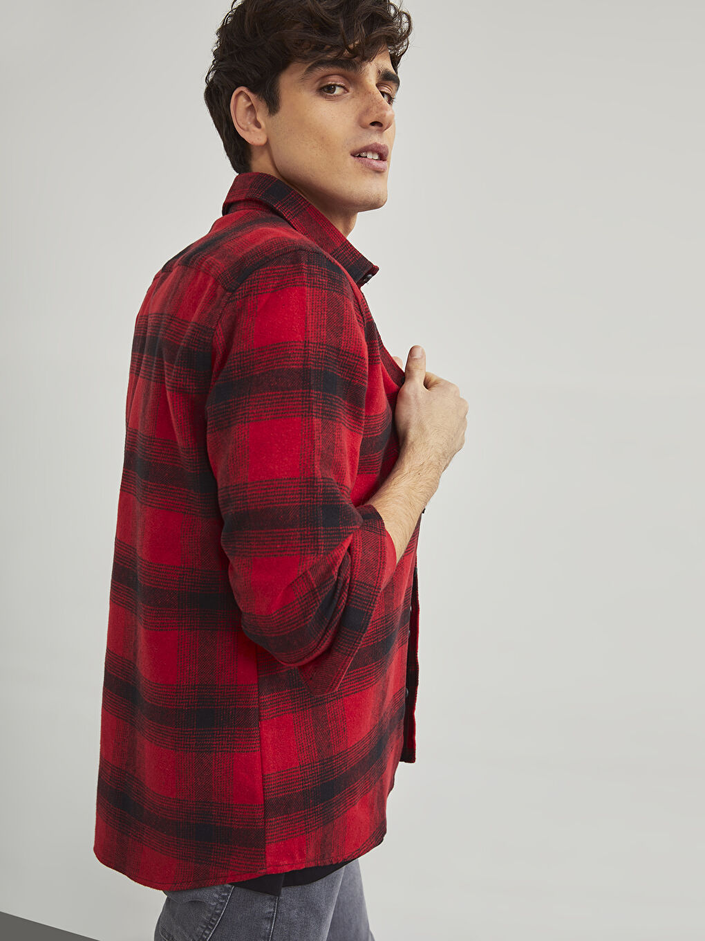 XSIDE Slim Fit Long Sleeve Plaid Men's Flannel Shirt -0WJ122Z8-LPA