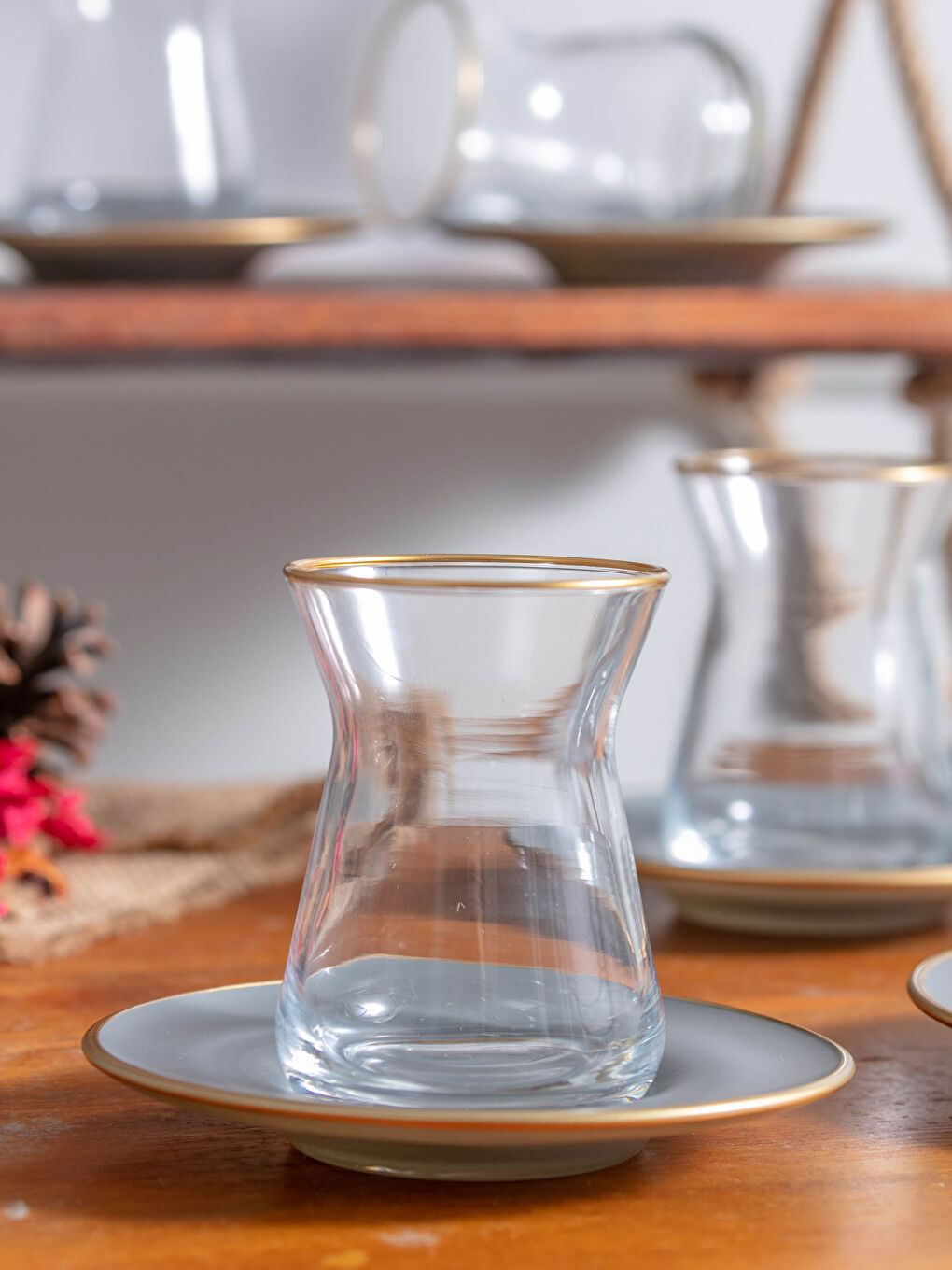 Tea Glass and Saucer Set for 6-2