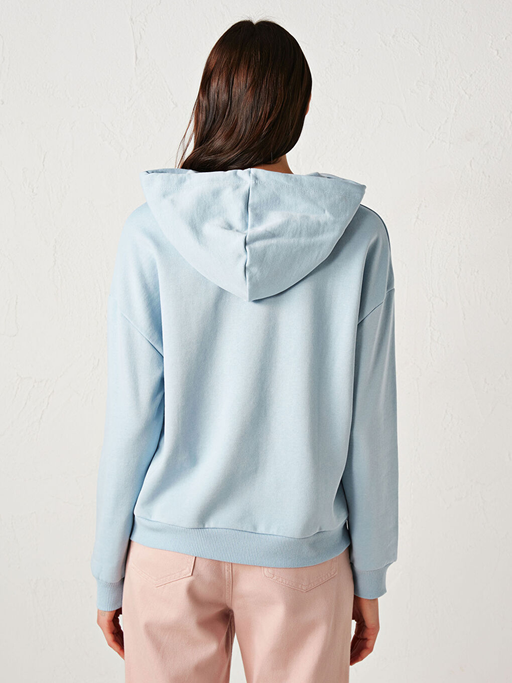 Damen Dickes Kapuzensweatshirt mit Textdruck-2