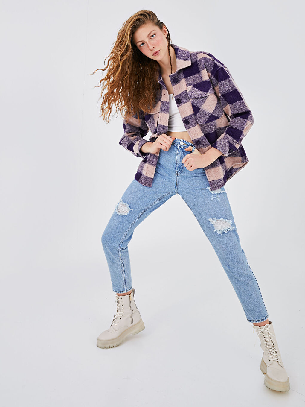 Pocket Detailed Oversized Shirt Jacket-3