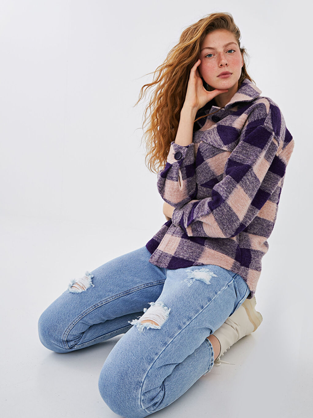 Pocket Detailed Oversized Shirt Jacket-2