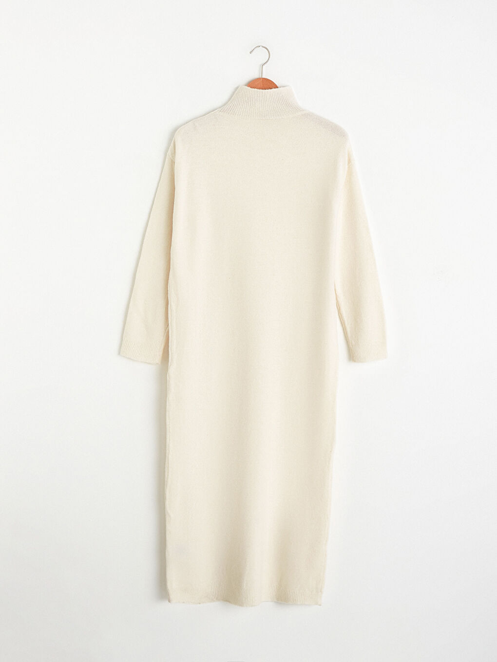 Rochie din Tricot cu Gulerul Ridicat -6