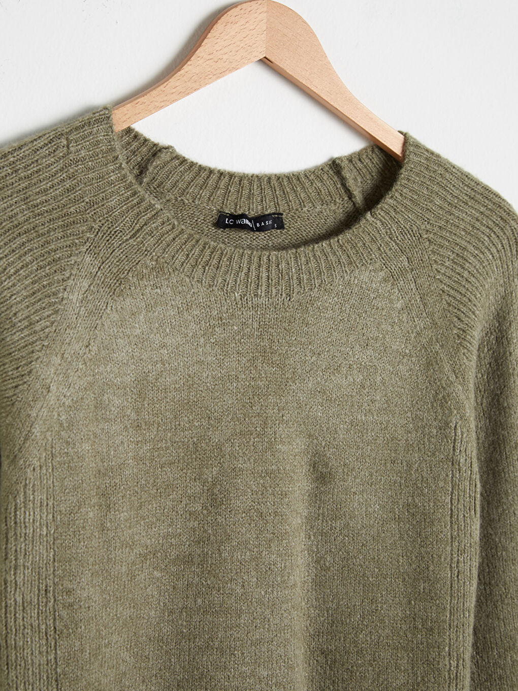 Haki Bisiklet Yaka Triko Basic Kazak -7