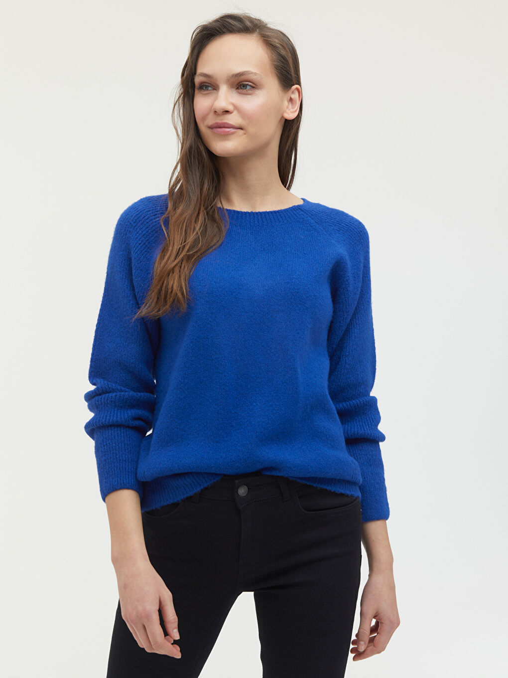 Mavi Bisiklet Yaka Triko Basic Kazak -4